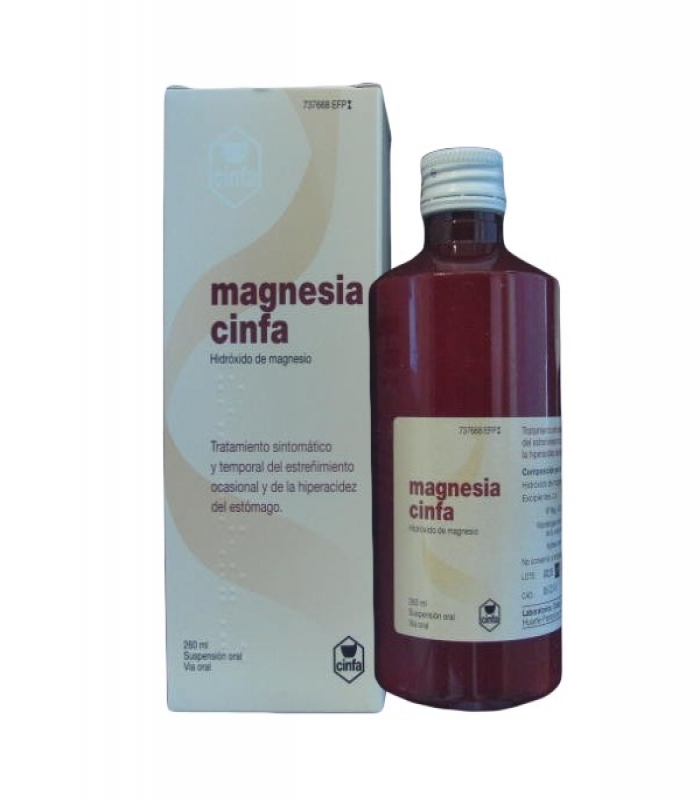 MAGNESIA CINFA 200 mg/ ml SUSPENSION ORAL, 1 frasco de 260 ml