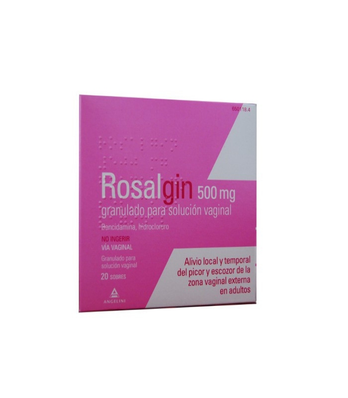 ROSALGIN 500 mg GRANULADO PARA SOLUCION VAGINAL, 20 sobres