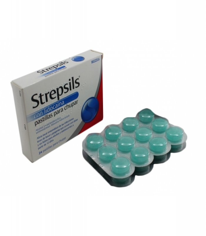 STREPSILS CON LIDOCAINA PASTILLAS PARA CHUPAR , 24 pastillas