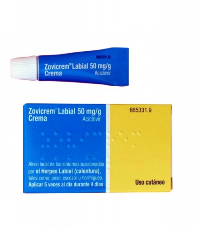 ZOVICREM LABIAL 50 mg/g CREMA, 1 tubo de 2 g