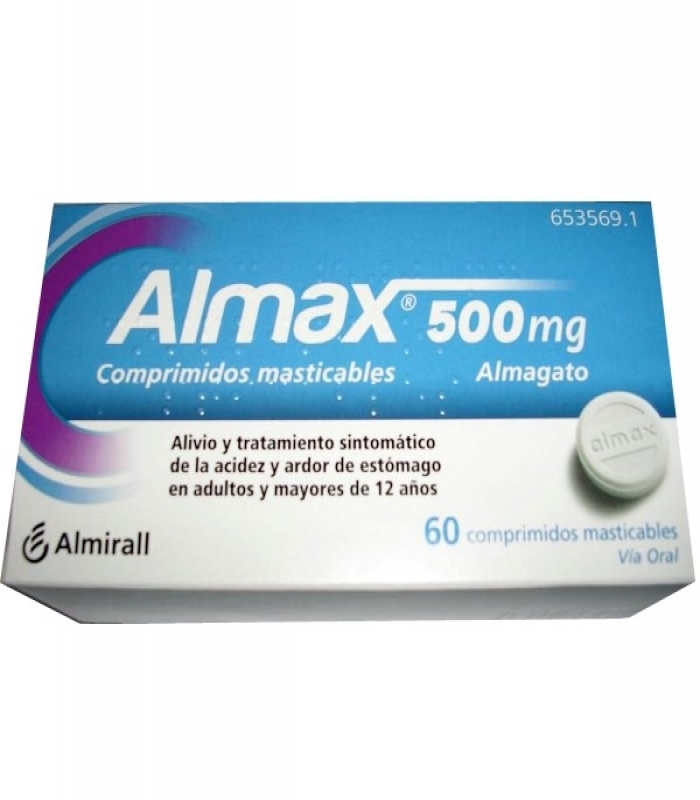 ALMAX 500 mg COMPRIMIDOS MASTICABLES,48 comprimidos