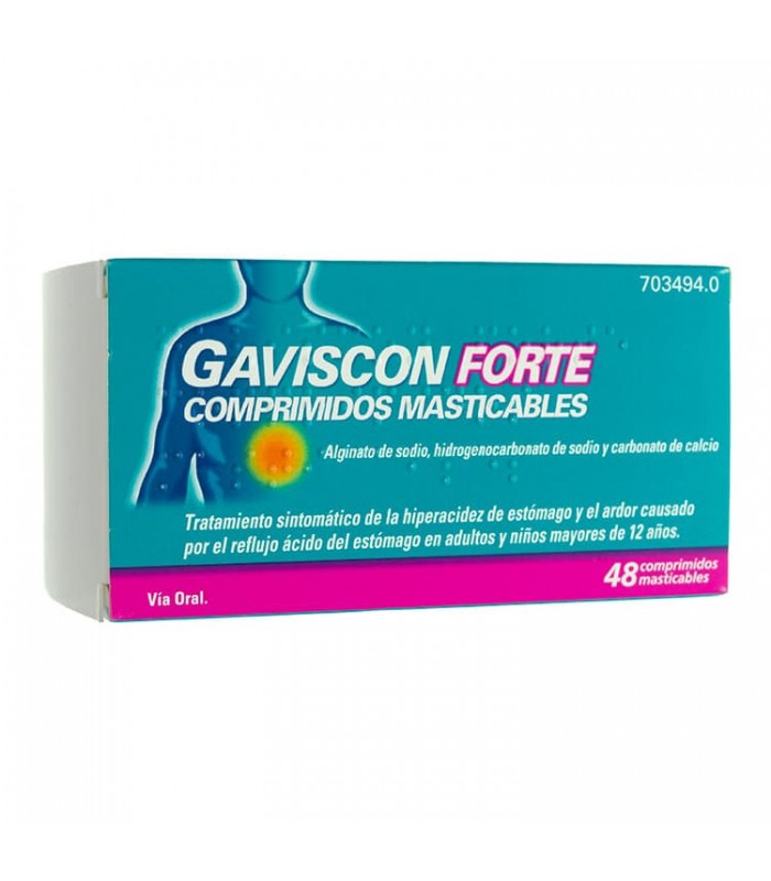 GAVISCON FORTE COMPRIMIDOS MASTICABLES , 48 comprimidos
