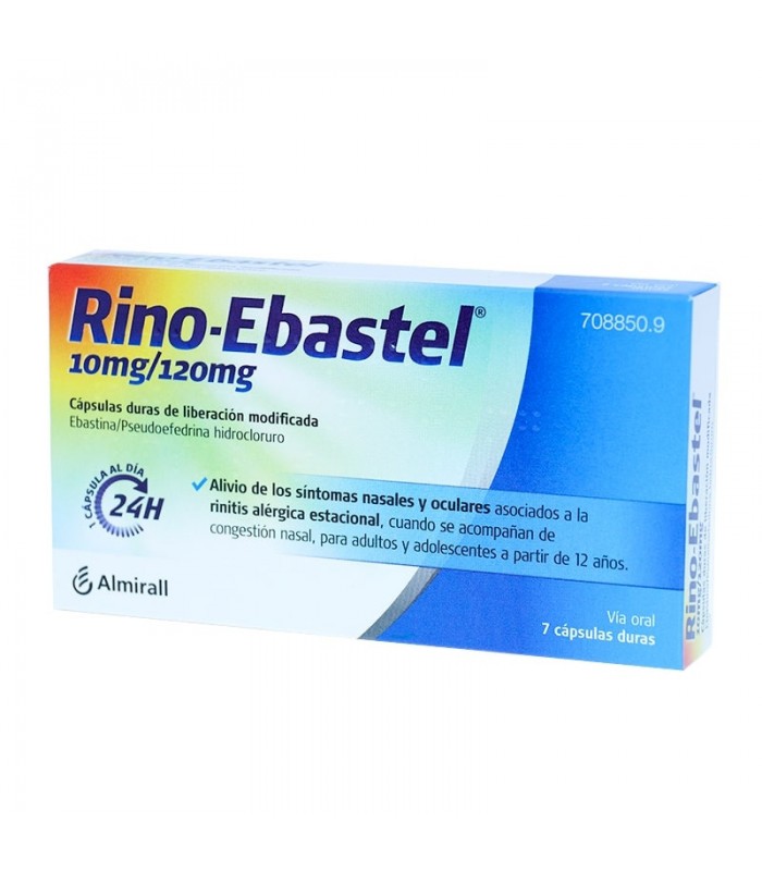 RINO-EBASTEL 10 mg/120 mg CAPSULAS DURAS DE LIBERACION MODIFICADA , 7 cápsulas