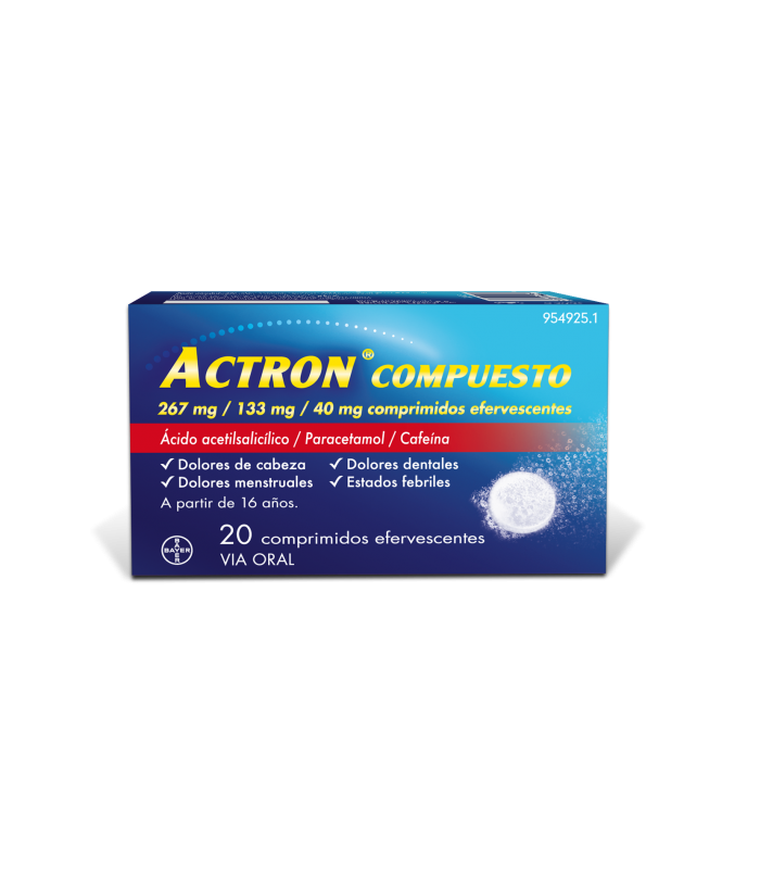 ACTRON COMPUESTO COMPRIMIDOS EFERVESCENTES , 20 comprimidos