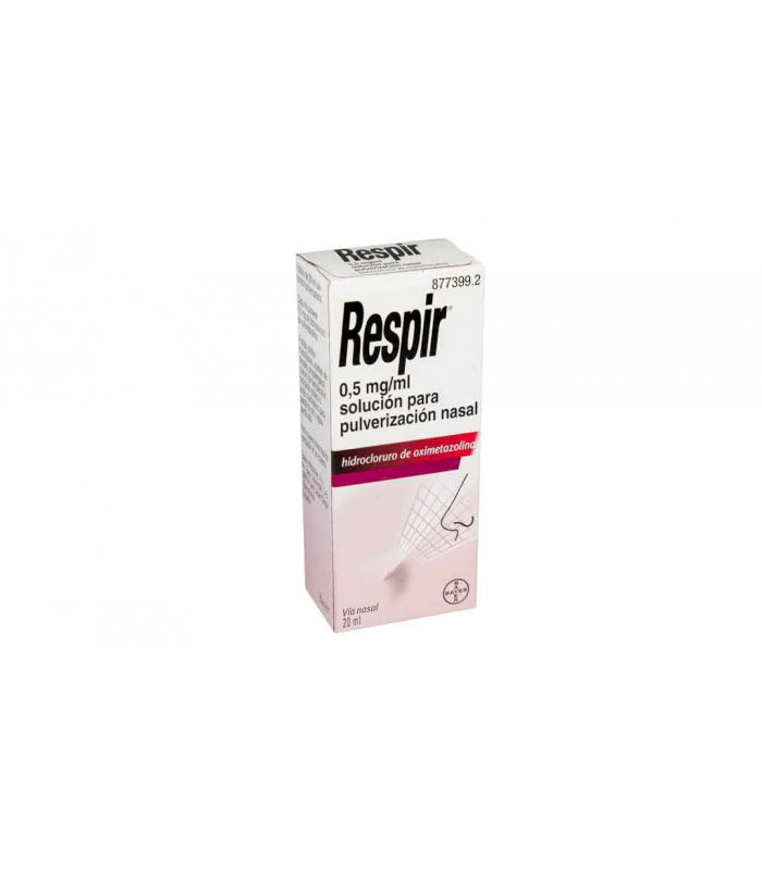 RESPIR 0,5 mg/ml SOLUCION PARA PULVERIZACION NASAL , 1 frasco de 20 ml (Frasco+bomba pulverizadora)